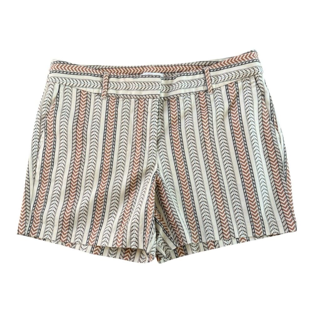Dalia Womens Size 8‎ Beige Brown Tribal Aztec Boho Cotton Stretch Chino Shorts